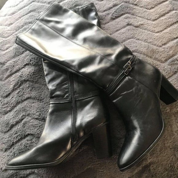 INGLEDEWS Black Leather Boot - Picture 1 of 5